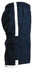 Men s Cargo Bathing Suit Striped Board Surf Short Swim Trunks Navy Xl
