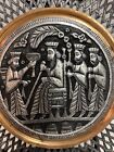 Vintage Persian Middle Eastern Copper tin Relief Wall Plate  12  Diameter D4