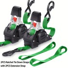 2 4-pack 10ft Retractable Ratchet Tie-down Straps   1763lbs Heavy-duty   S-hook