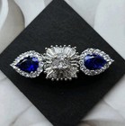 Blue  Clear English Hunt Seat  Dressage  Cravat Magnetic Collar Brooch