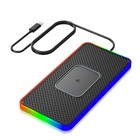 Rgb Silicone Non Slip Pad Car Wireless Phone Charger Quick Charging Dock Station