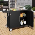 Stainless Steel Grill Prep Table Kitchen Cabinet  Outdoor Kitchen Sink Cart