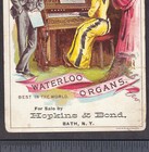Bath Ny 1800 s Waterloo Organ Hopkins   Bond Music Store Victorian Trade Card