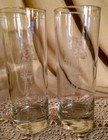 Beefeater Gin Glass Set 2 Tall Thin Barware Yeoman Logo Etched Weighted Base 