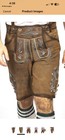 Bavarian Lederhosen Leather Shorts With Intricate Embroidery   Men   s Us 42