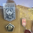 Vintage Soviet Union Russian Russian Pins  lot Of 11 In Shadow Box  Cccp Ussr