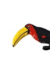 Vintage Hand Painted Pottery Large Beak Toucan Brooch Pin