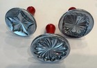 Nordic Ware Simply Snazzy Cookie Stamps Aluminum  Red Wood Handles