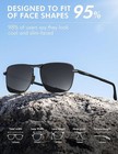 Luenx Mens Aviator Polarized Sunglasses  Rectangular Uv400