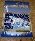 Embroidered Alaska Patch - Polar Bear With Northern Lights - Aurora Scene
