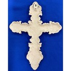 Cross Wall Hanging Cast Iron Metal Religious Decorative Rustic Off White 12 X 9