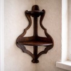 Vtg Wood Corner Shelf 2 Tier 22 5    Gothic Colonial Revival Primitive Display