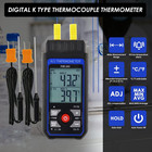 Digital K-type Thermometer     Dual Channel Hvac Temp Gauge With 4 Probes