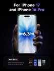 Screen Protector 2 Pack Iphone 17   16 Pro 9h Hardness Military Grade 8k Hd Glas