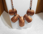 17  Vintage Solid Copper Floral 5 Panel Necklace Copper Craft Guild 29 3 Grams
