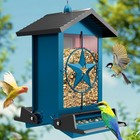 Squirrel Proof Bird Feeder For Outdoors Hanging  Metal Wild Bird Seed Feeder    