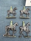Lot Of 6 Antique Cracker Jack Metal Frontier Rider On Horse