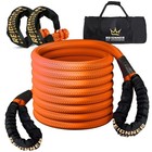 Kinetic Recovery Rope 1  X30ft Tow Rope With Soft Shackles   30ft Orange