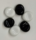 Chopstick Rests Japanese Pebble Shape Hashioki Porcelain Set Of 6 Black   White