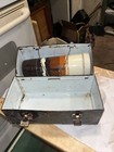 Vintage Thermos Tin Lunch Box Metal Dome Top With Vintage Thermos Bottle 