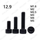 Black 12 9 Steel Din912 Hex Socket Bolts Cap Head Screws M1 6 M2 M2 5 M3 M4 M5
