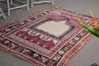 4x6 Ft Rug  Turkish Vintage Rug  Red Handmade Wool Rug