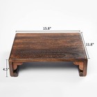 Low Rectangular Wood Bed Step Stool Large Surface Kitchen Foot Rest Desk