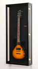 Guitar Display Case Electric Black Wood Cabinet Gibson Fender Rack Shadow Box