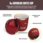 Rtic 8oz Daybreak Coffee Cup Ceramic Lined Travel Mug  Black Cherry