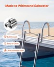 4 Step Telescoping Boat Ladder Stainless Steel Swim Deck Folding Heavy Duty