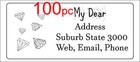 100 Personalised Return Address Label Custom Mailing Sticker 56x25mm Diamond