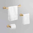Kohler Cursiva 3-piece Bath Hardware Set In Vibrant Brushed Moderne Brass