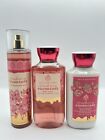 New Bath   Body Works Strawberry Pound Cake 3pc Set Full Size Wash Lotion Mist