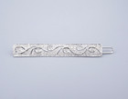 14k White Gold Hair Clip Barrette Diamond Filigree 2 1  Sonia B Designer M2014