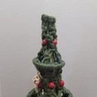 Handmade Vtg Macrame Christmas Tree On Stand Or Can Hang  With Vtg Ornaments 