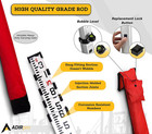 16-foot Aluminum Grade Rod - 10ths  Dual Sided 5-section Telescopic Leveling Rod
