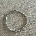 Mint Green Beaded Stretch Anklet Ankle Bracelet Gold Metal Spacers No Clasp