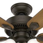 Hunter Fan 44 Inch Traditional New Bronze Ceiling Fan With Light And Pull Chain