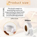 500 Pcs Cottage Food Law Labels Stickers  Thermal Printed Black  White