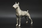 Boxer Dog Vintage Silverplate Sculpture Or Door Stop  55630