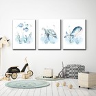 Wodkwq Nursery Wall Art Sea Animal Canvas Prints Baby Girl Boy Room Decor Wat   
