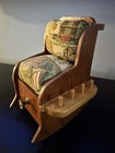 Rocking Chair Pin Cushion Vintage 8    Tall Wooden With Drawer Sewing Craft Rustic