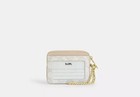 Coach Cbl78 Signature Sketch Ivory Zip Card I d  Case  New Nwt