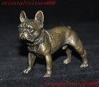 2 6 old Chinese Bronze Feng Shui Lucky Wealth Zodiac Animal Dog Ornament Statue