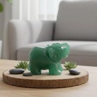 Jade Elephant Feng Shui Statue     Green And Pink Stone Carved Figurine  Lucky El