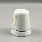 Vintage Hand Painted White Fluffy Cat Porcelain 1 25    Thimble