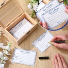 60 Pcs Advice Wishes Mr Mrs Wedding Cards Box Bridal Shower Blue Flower