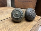Antique Ornate Embossed Door Knob Set Metal Vintage Stamped Knobs