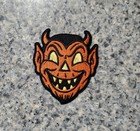 Vintage Halloween Devil Patch  Fully Embroidered  Iron On Backing  3 x3 