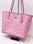 Nwt Coach City Tote Bag In Signature Canvas Cal49 In Dusty Pink